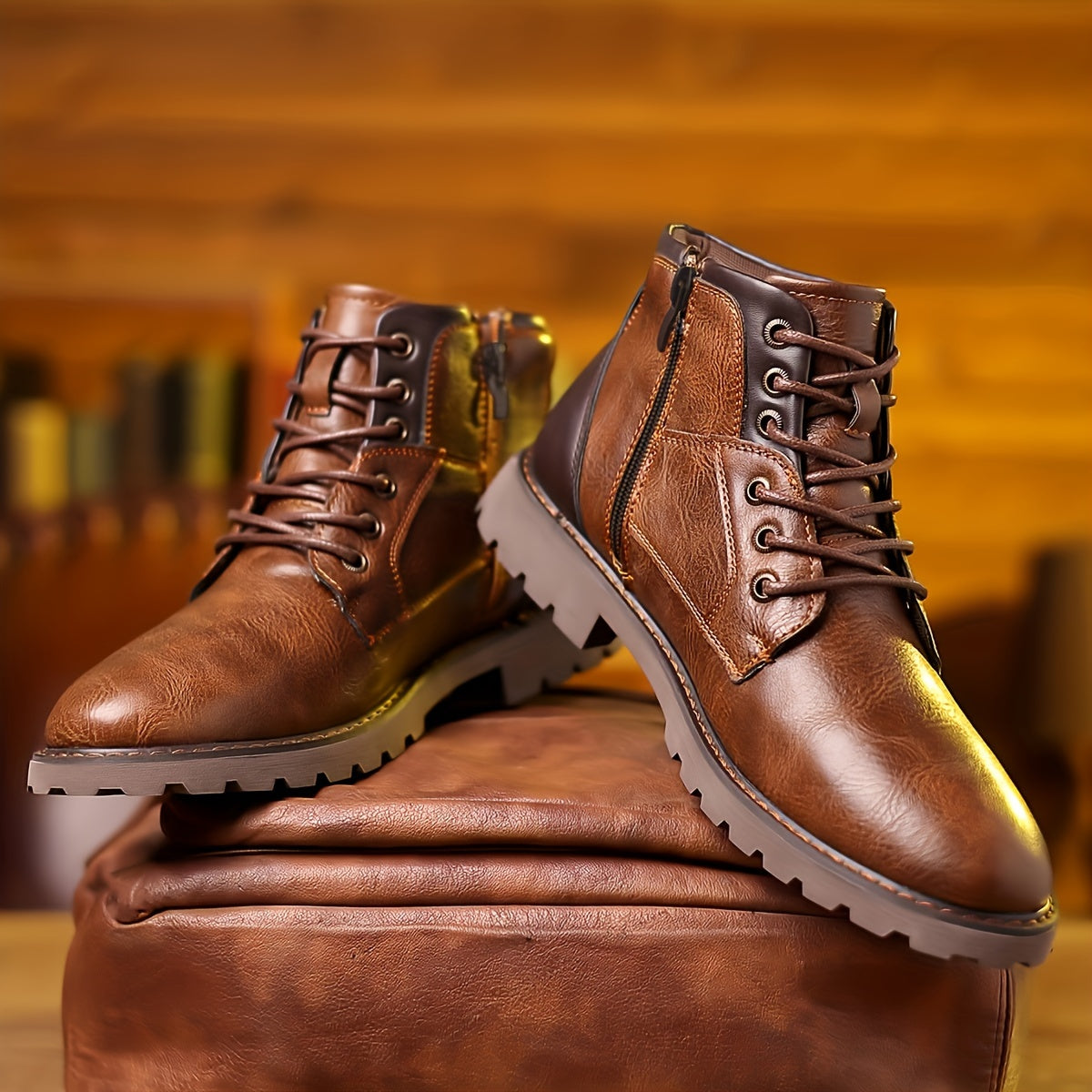 Aron™ | Bottes en cuir vintage à lacets