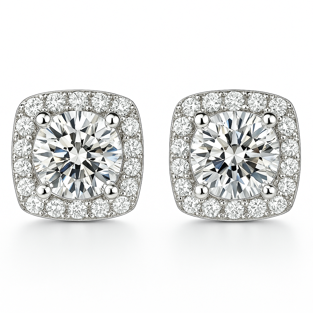 Boucles d’oreilles Glacé Glamour | Or blanc