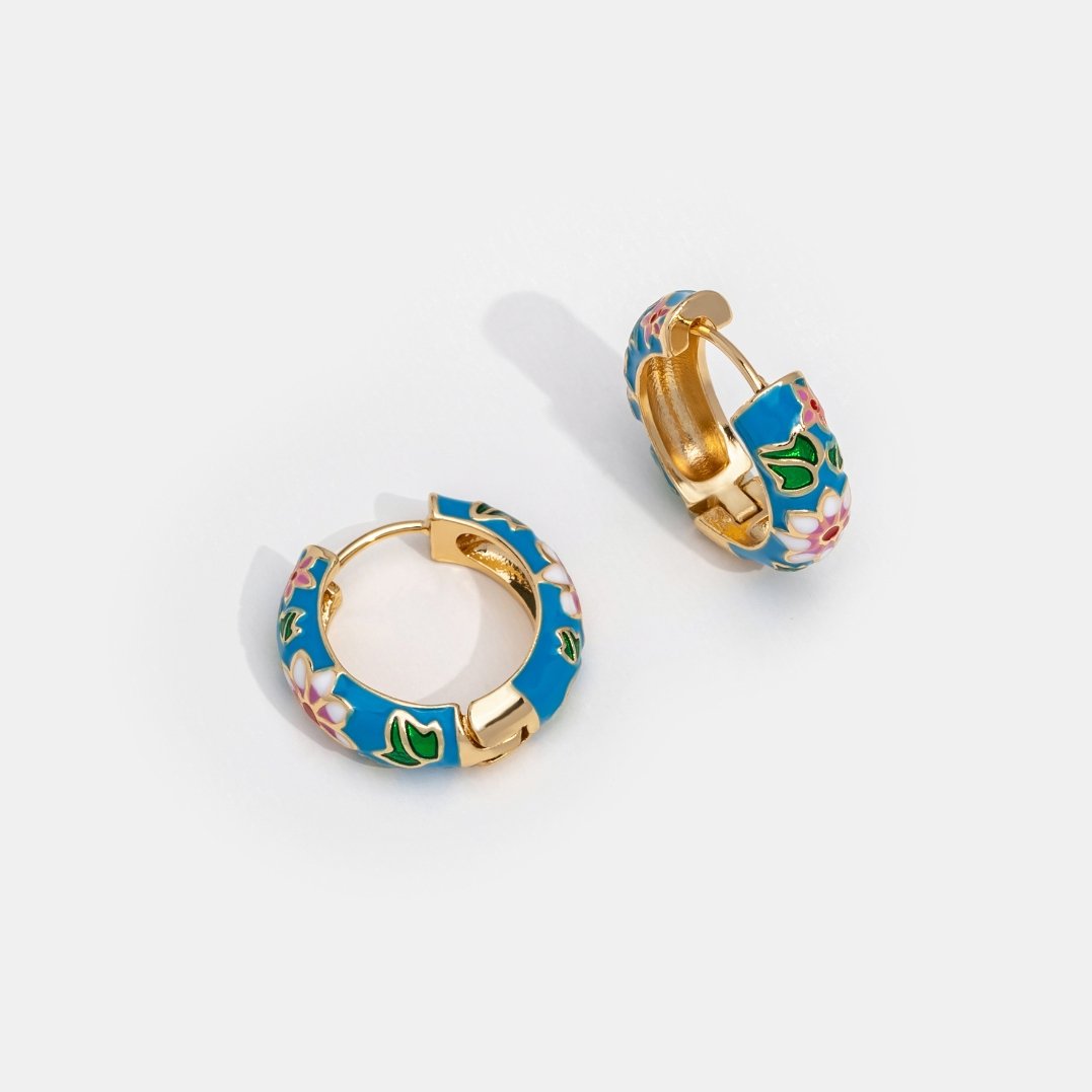 Boucles d'oreilles Golden Circle avec Fleur