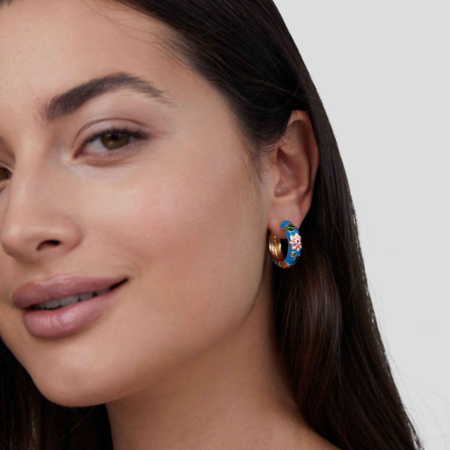 Boucles d'oreilles Golden Circle avec Fleur