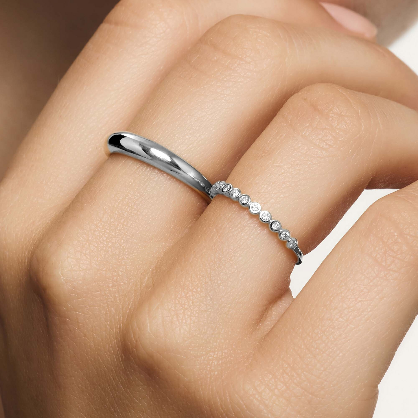 Bague Midi Dome | Or blanc