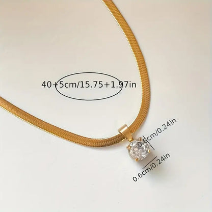 Collier pendentif Rhinestone élégant | Or