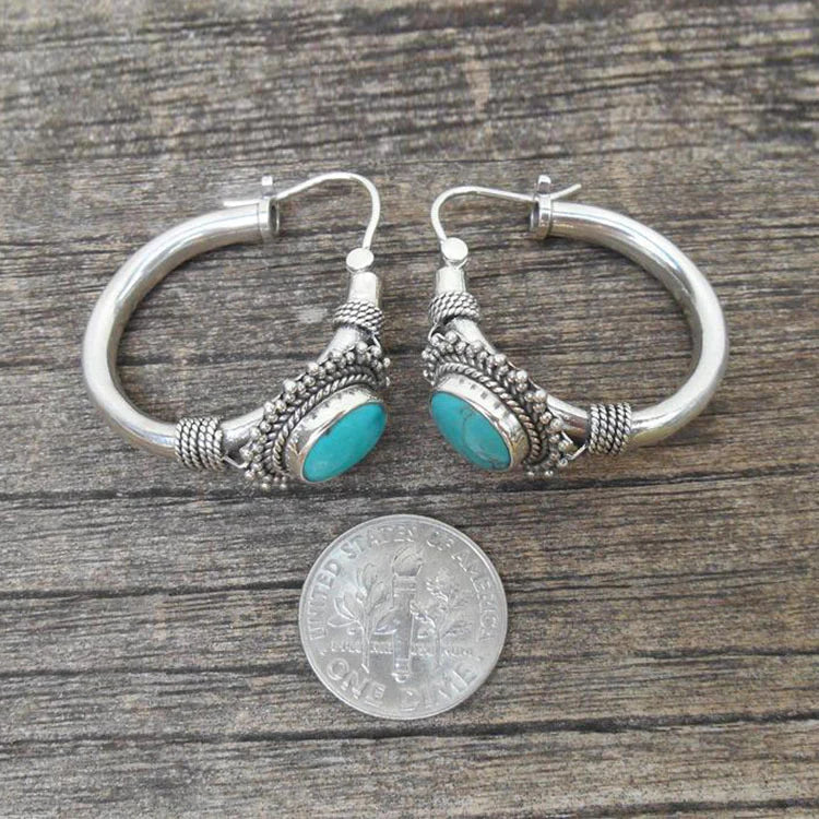 Boucles d'Oreilles Turquoise Vintage