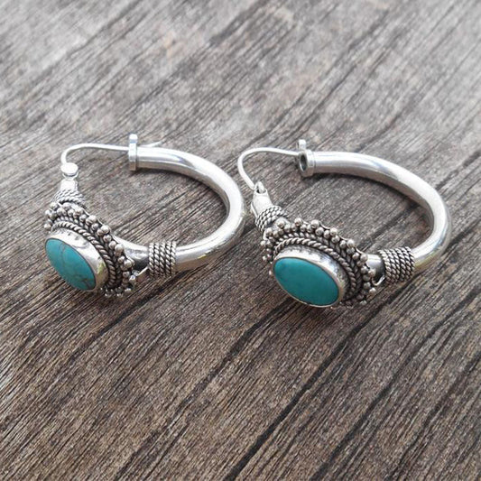 Boucles d'Oreilles Turquoise Vintage
