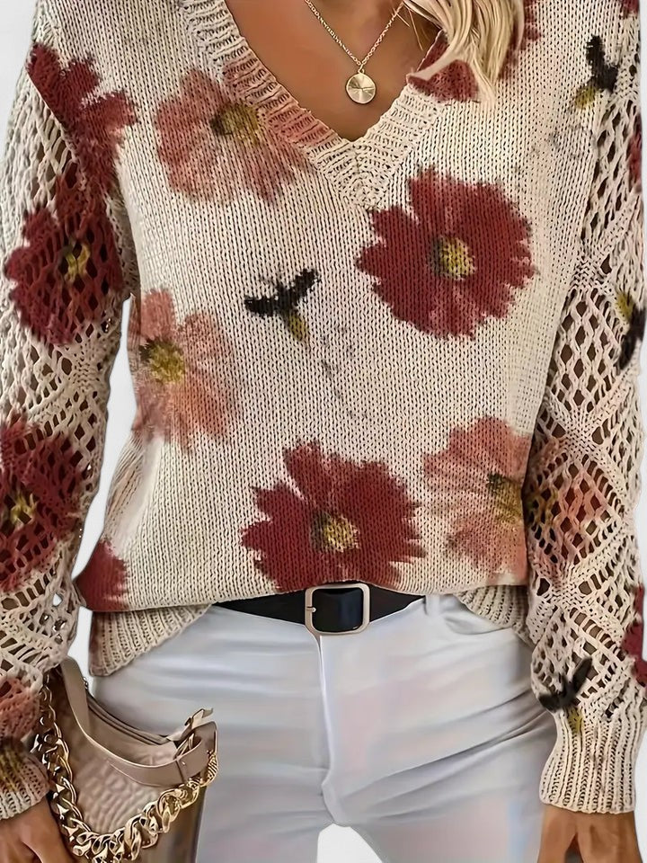 Aureli™ | Pull Élégant à Imprimé Floral