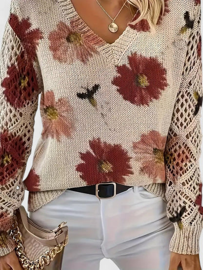 Aureli™ | Pull Élégant à Imprimé Floral