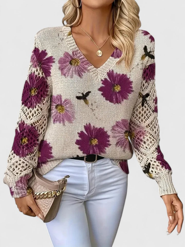Aureli™ | Pull Élégant à Imprimé Floral