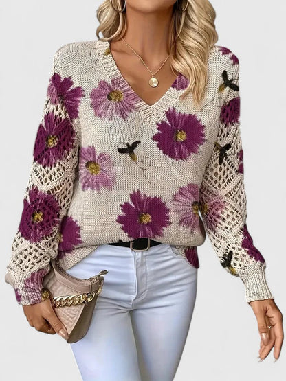 Aureli™ | Pull Élégant à Imprimé Floral