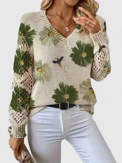 Aureli™ | Pull Élégant à Imprimé Floral
