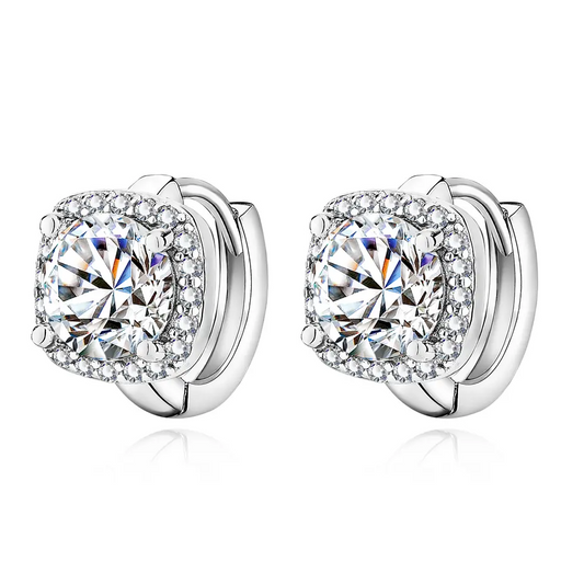 Boucles d’oreilles Nadine carrées | Or blanc