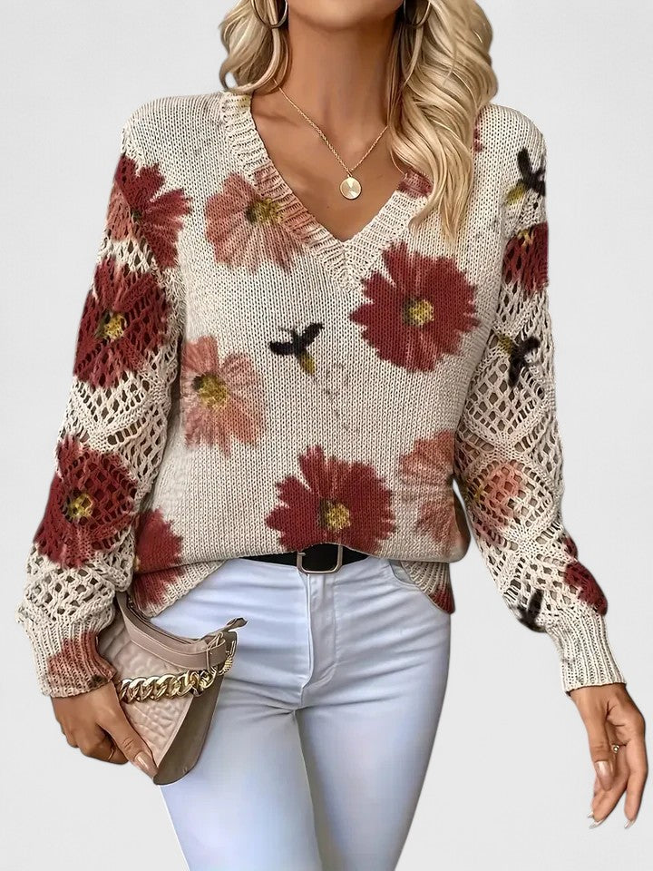 Aureli™ | Pull Élégant à Imprimé Floral