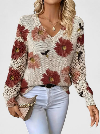 Aureli™ | Pull Élégant à Imprimé Floral