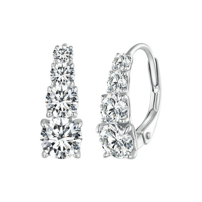 Boucles d’oreilles Carol quatre pierres | Or blanc