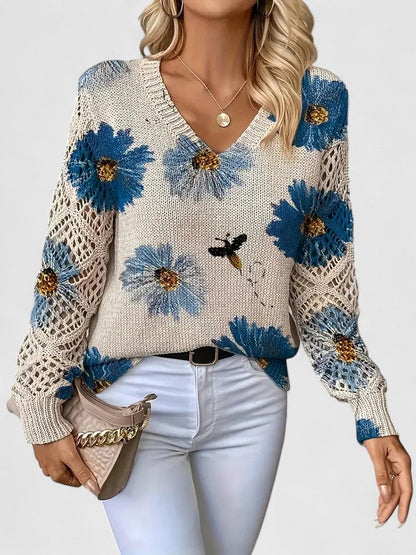 Aureli™ | Pull Élégant à Imprimé Floral