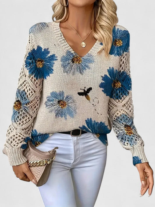 Aureli™ | Pull Élégant à Imprimé Floral