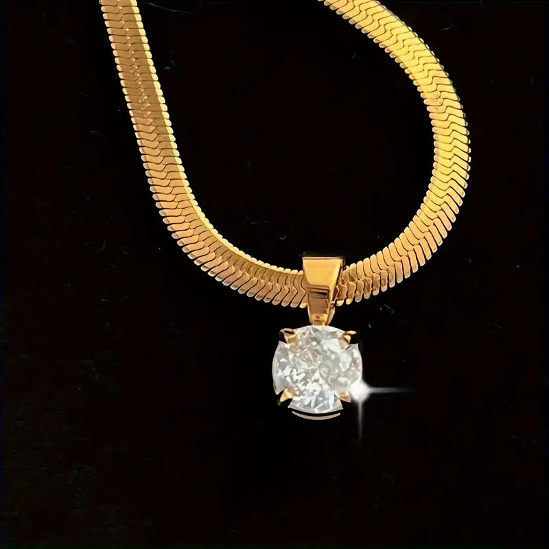 Collier pendentif Rhinestone élégant | Or