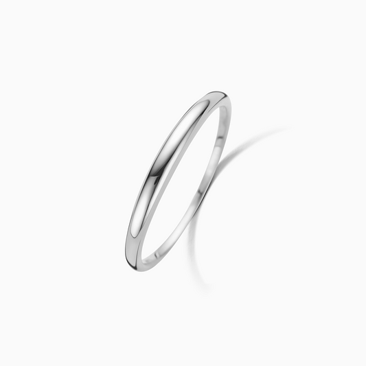 Bague Slim Dome | Or blanc