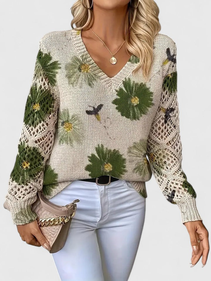 Aureli™ | Pull Élégant à Imprimé Floral