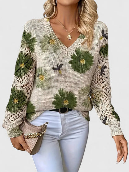 Aureli™ | Pull Élégant à Imprimé Floral