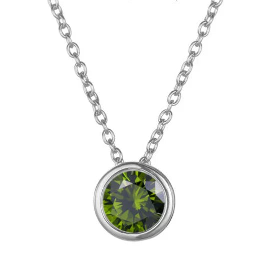 Collier pierre de naissance Lunaria Gemmara | Or blanc