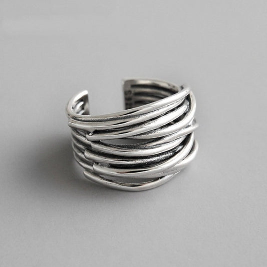 Bague Superposée Argent Adjustable