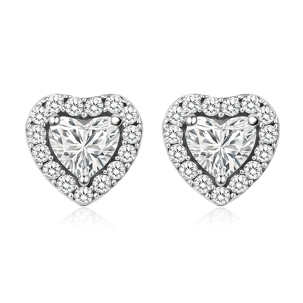 Boucles d’oreilles Luna Heart | Or blanc