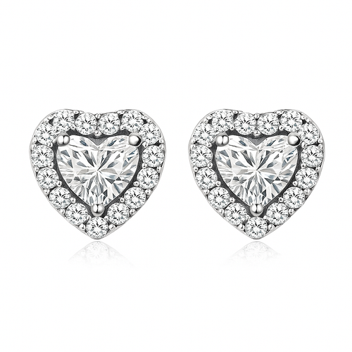 Boucles d’oreilles Luna Heart | Or blanc