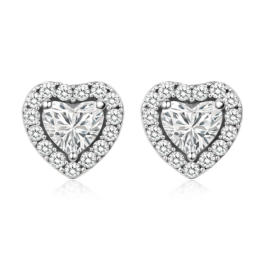 Boucles d’oreilles Luna Heart | Or blanc