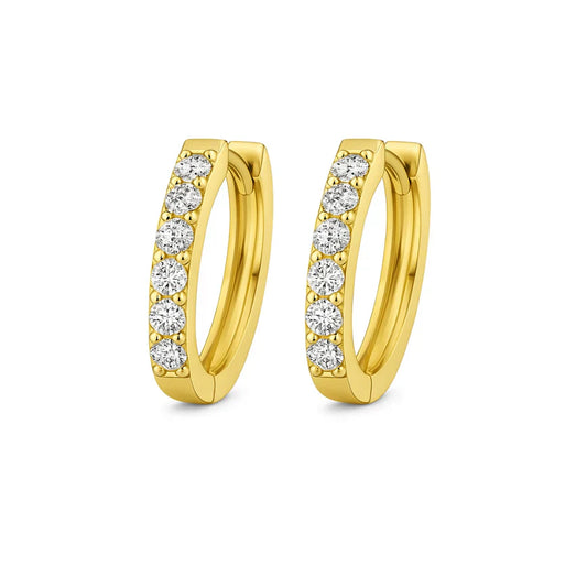 Boucles d’oreilles Pave Huggie | Or