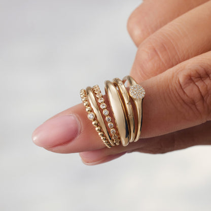 Bague Midi Dome | Or blanc