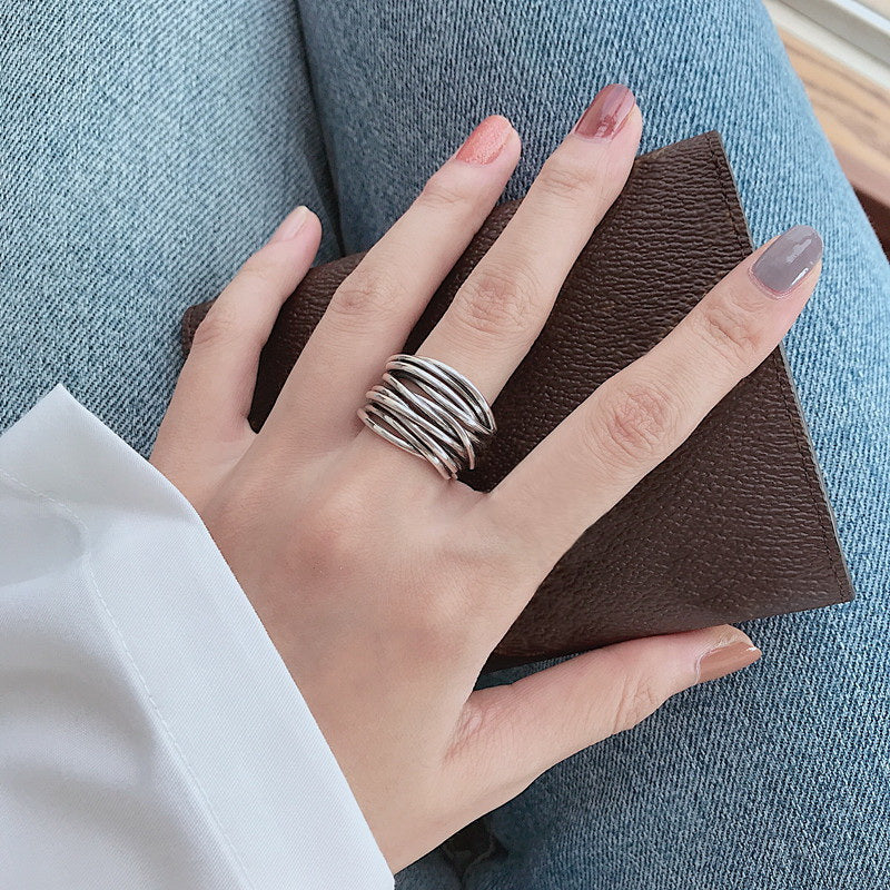 Bague Superposée Argent Adjustable