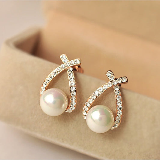 Boucles d'oreilles avec perles et paillettes
