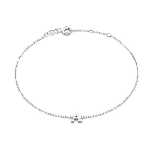 Bracelet initial Vita Signa | Or blanc
