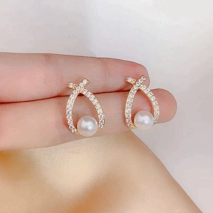 Boucles d'oreilles avec perles et paillettes