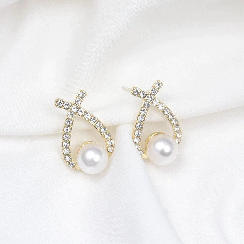 Boucles d'oreilles avec perles et paillettes