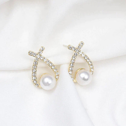 Boucles d'oreilles avec perles et paillettes