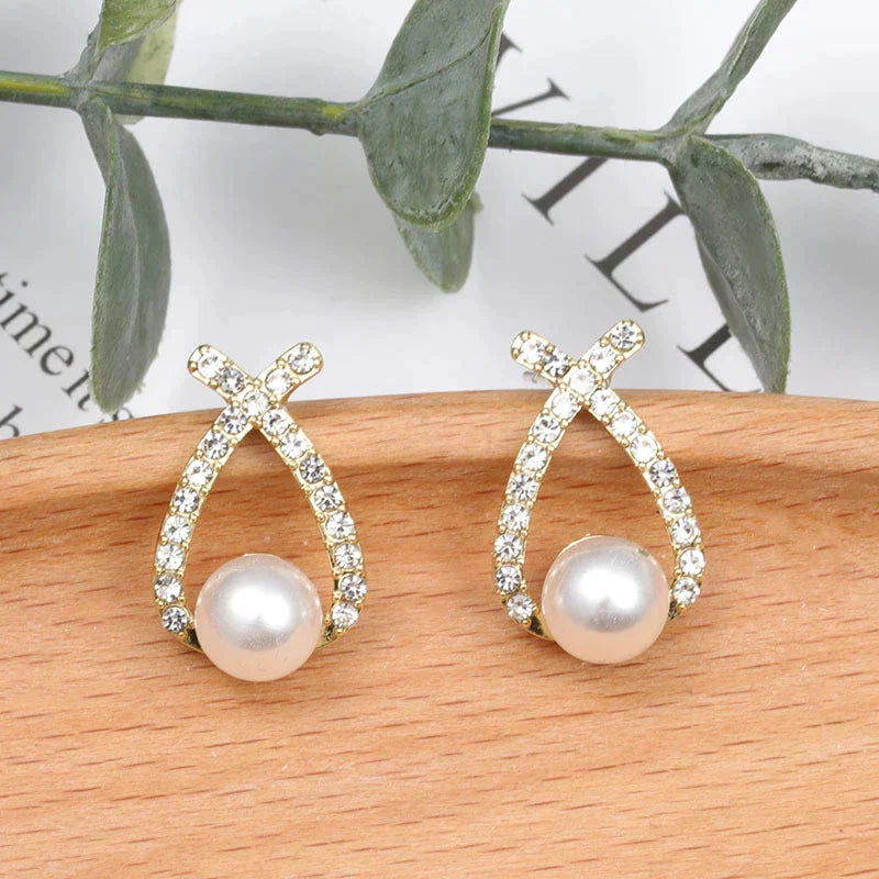 Boucles d'oreilles avec perles et paillettes