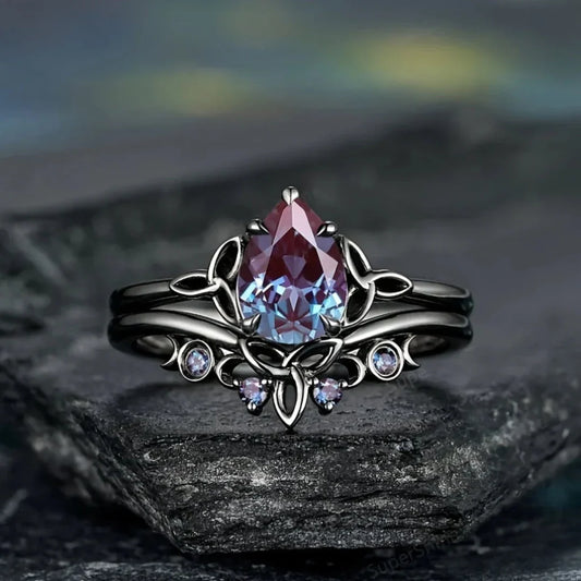 Bague Amethyst Layers | Or blanc
