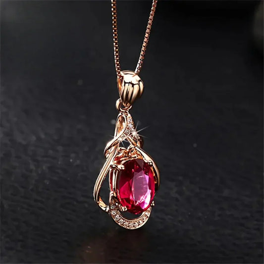 Collier Exquisite Red Crystal | Or
