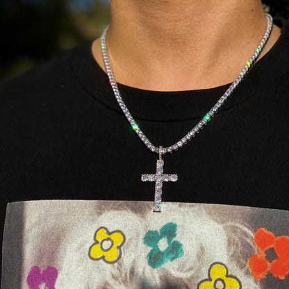 Collier croix | Or blanc