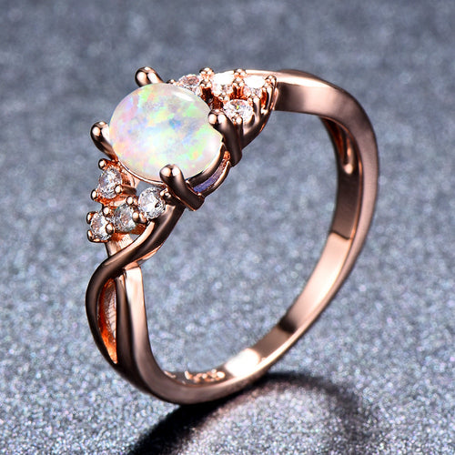 Bague Sylva Moonhart White | Or rose