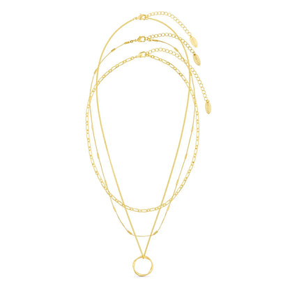 Collier Open Circle trois rangs | Or blanc