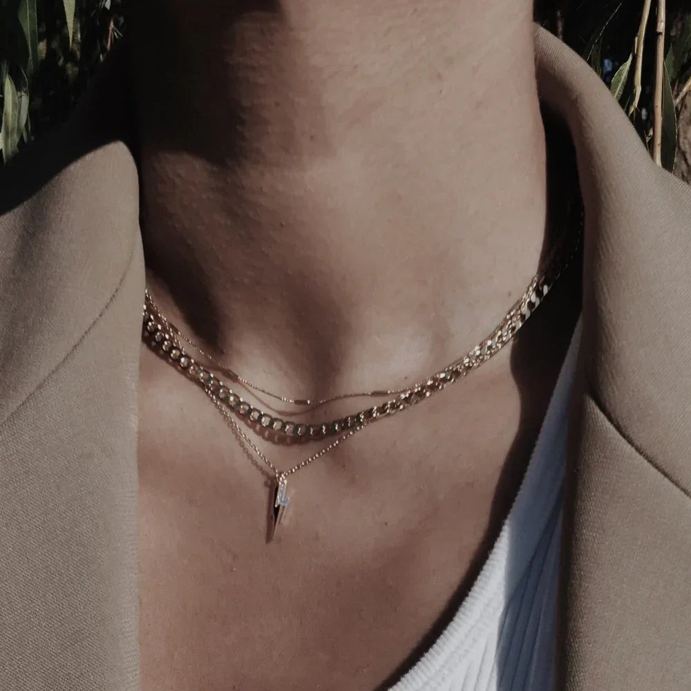 Collier chaîne plate | Or