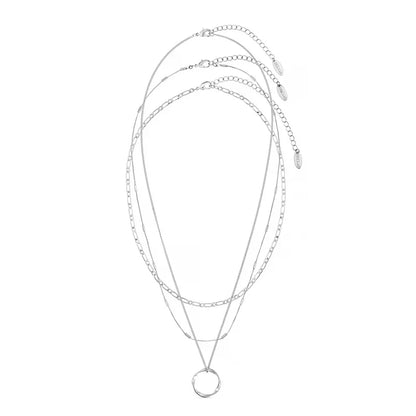 Collier Open Circle trois rangs | Or blanc