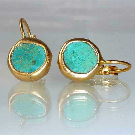 Boucles d'oreilles vintage en or avec turquoise