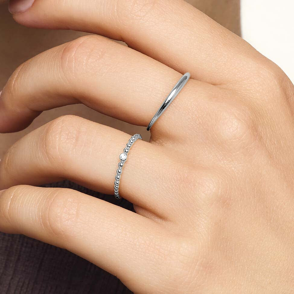 Bague Slim Dome | Or blanc