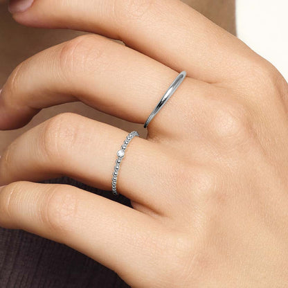 Bague Slim Dome | Or blanc