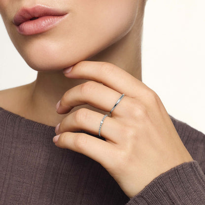 Bague Slim Dome | Or blanc