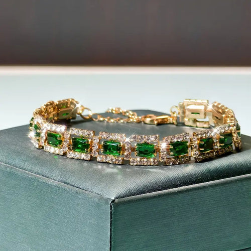 Bracelet Emerald Green Statement | Or