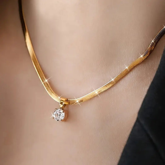 Collier pendentif Rhinestone élégant | Or